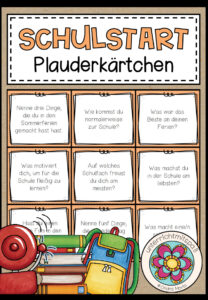SCHULSTART – Plauderkärtchen