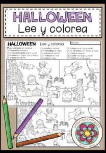 HALLOWEEN – Lee y colorea (Lesen und Malen)
