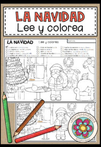 LA NAVIDAD (Weihnachten) – Lee y colorea (Lesen und Malen)