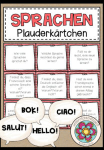 SPRACHEN – Plauderkärtchen