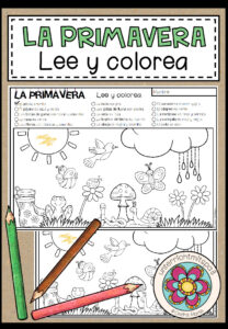LA PRIMAVERA (Frühling) – Lee y colorea (Lesen und Malen)