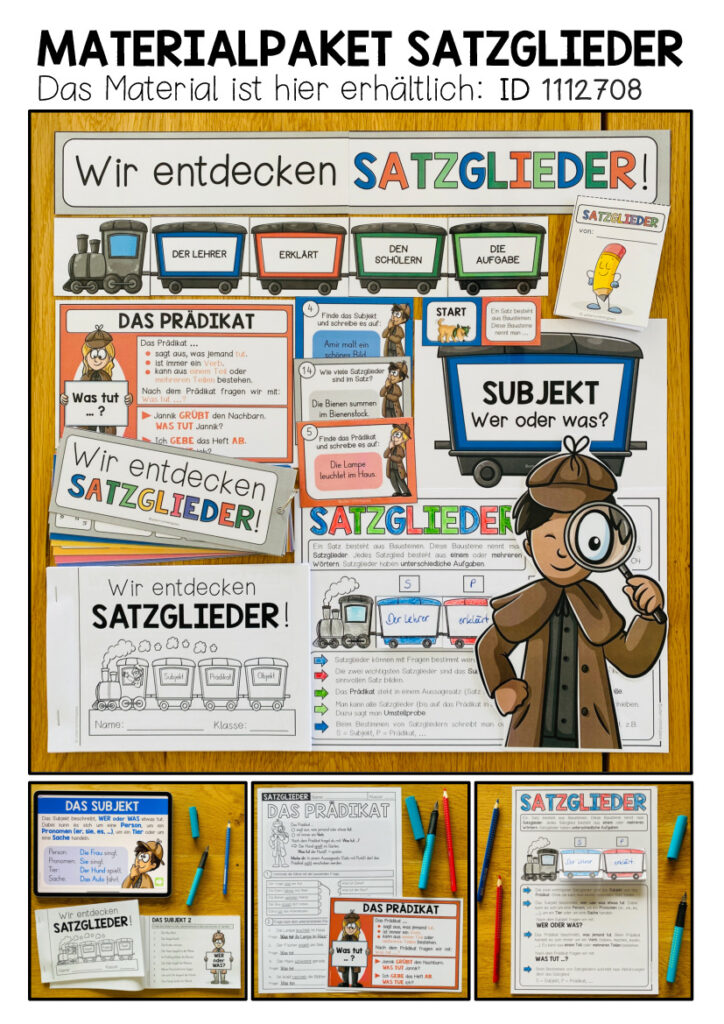 SATZGLIEDER 3.-5. Schulstufe – Materialbeschreibung zum Paket