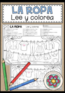 LA ROPA (Kleidung) – Lee y colorea (Lesen und Malen)