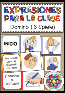 EXPRESIONES PARA LA CLASE – Domino, 3 Spiele (Spanisch)