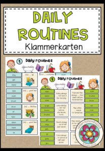 DAILY ROUTINES – Klammerkarten (2-fach differenziert)