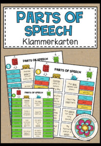 PARTS OF THE SPEECH (Wortarten) – Klammerkarten