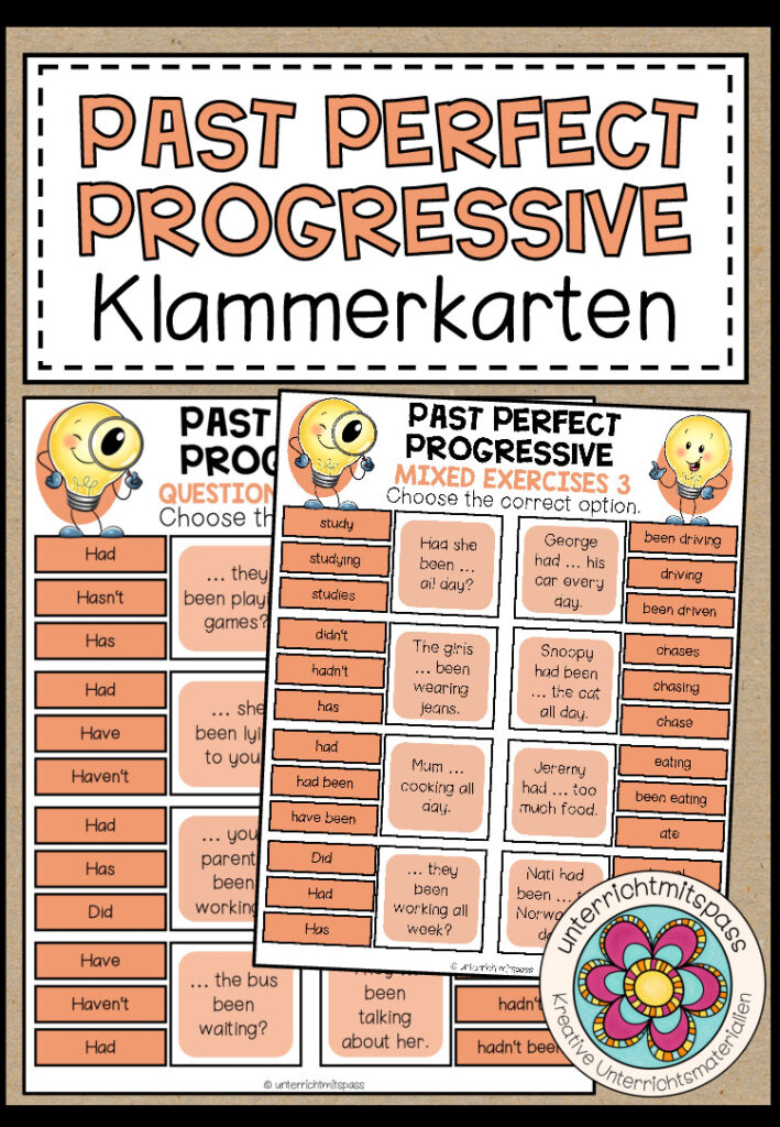PAST PROGRESSIVE – Klammerkarten