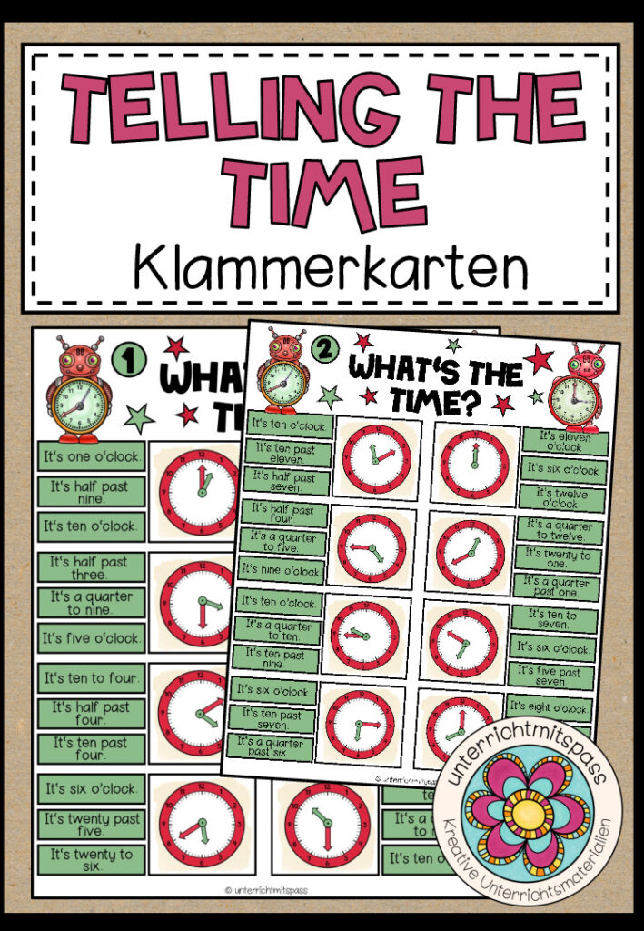 Telling the time – Klammerkarten
