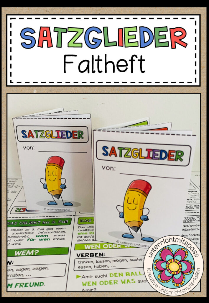 DIE SATZGLIEDER – Merkheft / Faltheft (für den Deutschunterricht)