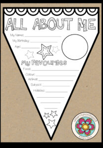 All about me – Wimpel (4 Designs)