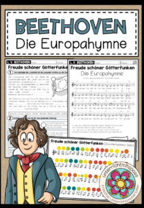 Die Europahymne – Notenblatt, Arbeitsblatt und Boomwhackers Satz