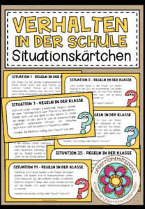VERHALTEN IN DER SCHULE – 30 Situationskärtchen
