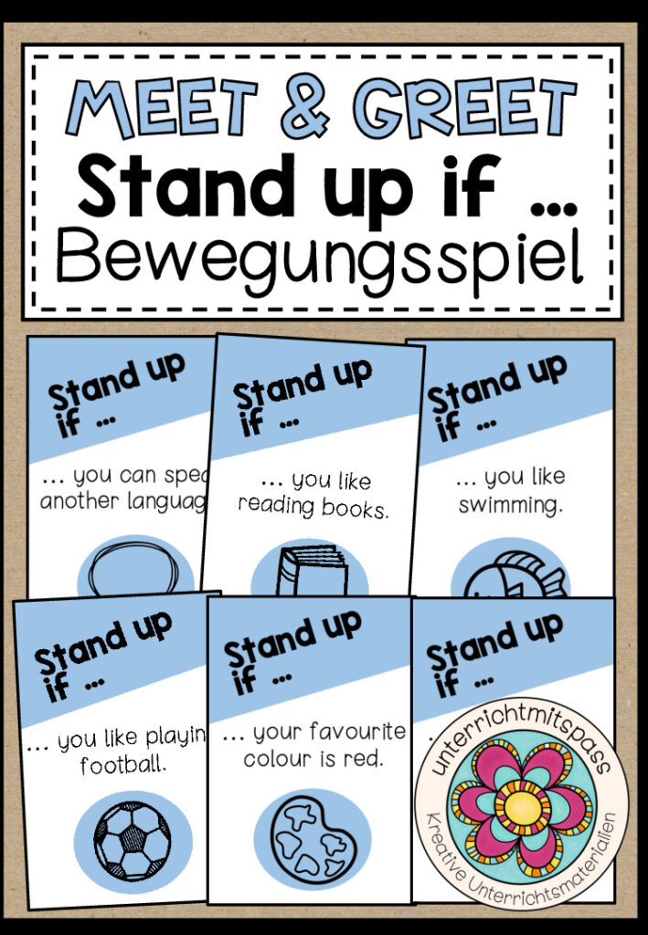 Meet & Greet (Kennenlernen) – Stand up if … (Steh auf, wenn …) Bewegungsspiel
