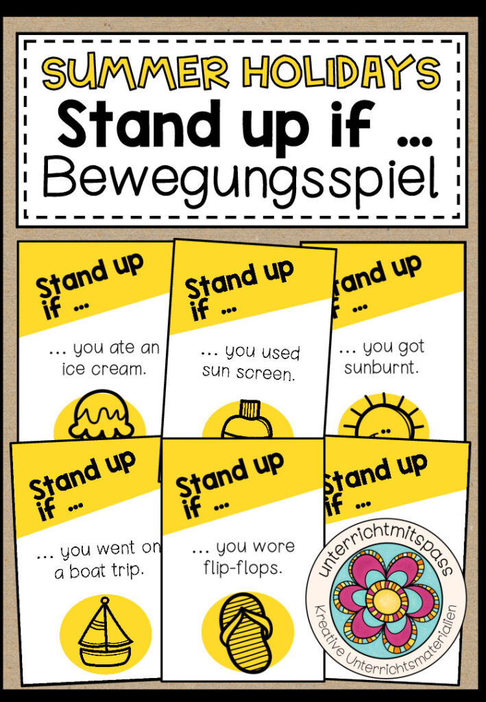 Summer Holidays (Sommerferien) – Stand up if … (Steh auf, wenn …) Bewegungsspiel
