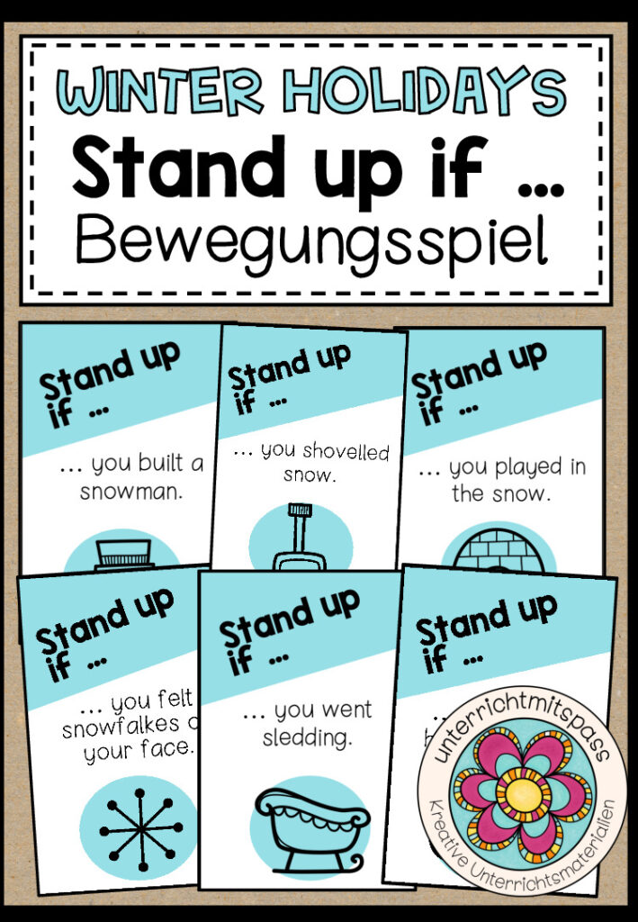 Winter Holidays (Winterferien / Semesterferien) – Stand up if … (Steh auf, wenn …) Bewegungsspiel