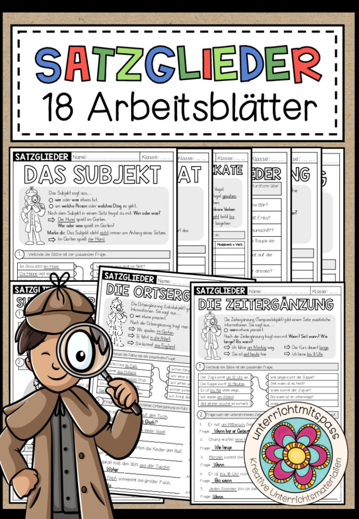 SATZGLIEDER – Arbeitsblätter