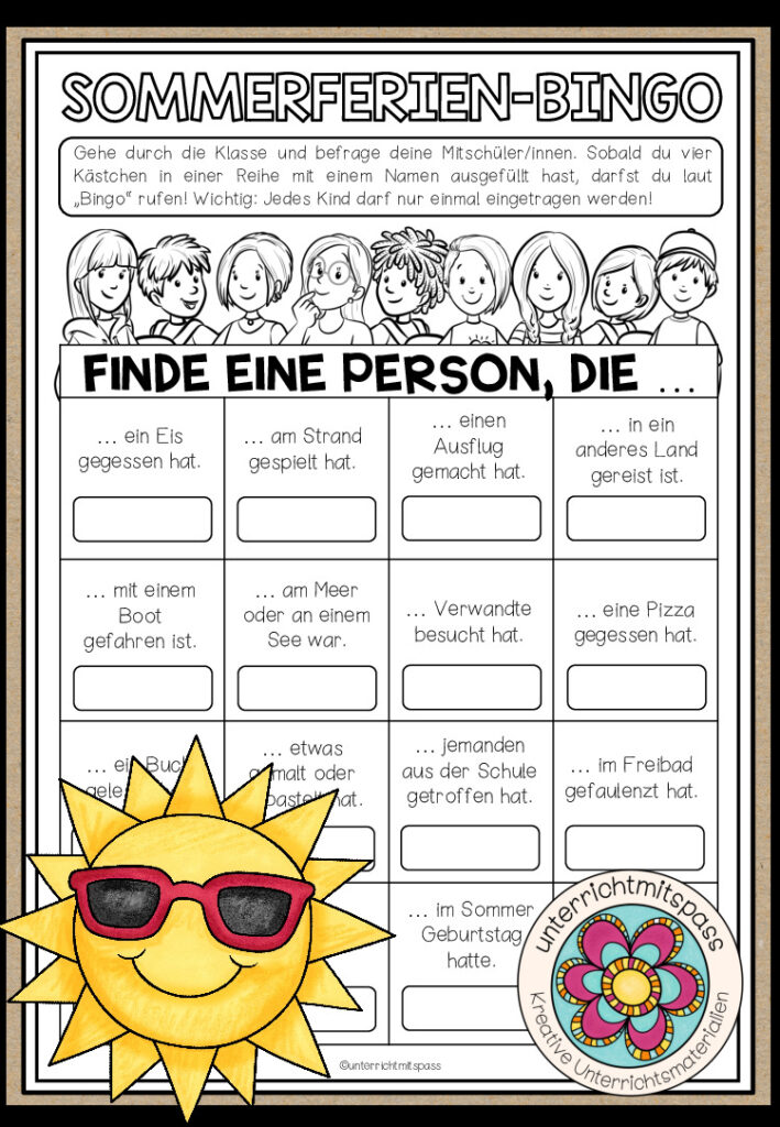Sommerferien – Bingo