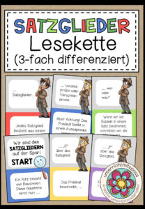 SATZGLIEDER – Lesekette / Lesespiel (3 Spiele)