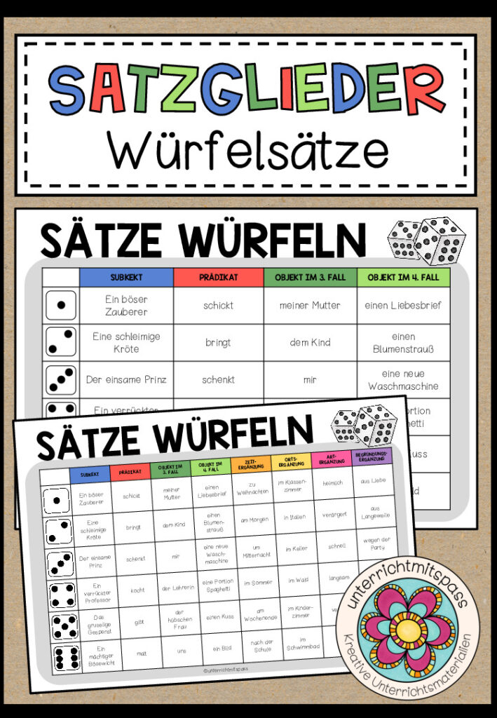 SATZGLIEDER – Würfelsätze