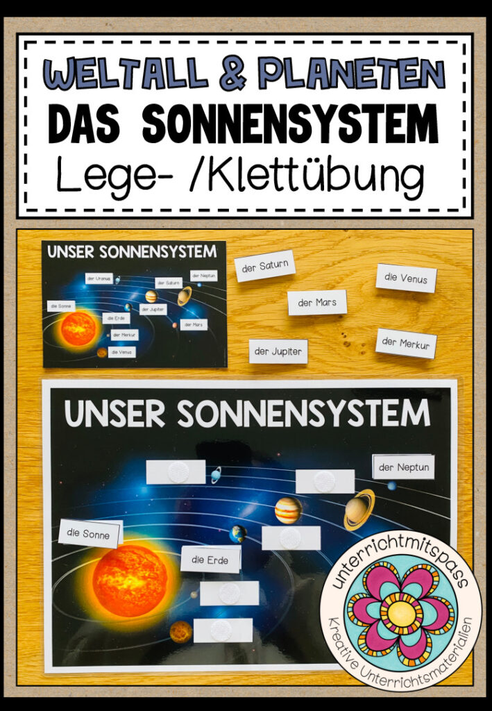 DAS SONNENSYSTEM – Klettübung / Legeübung