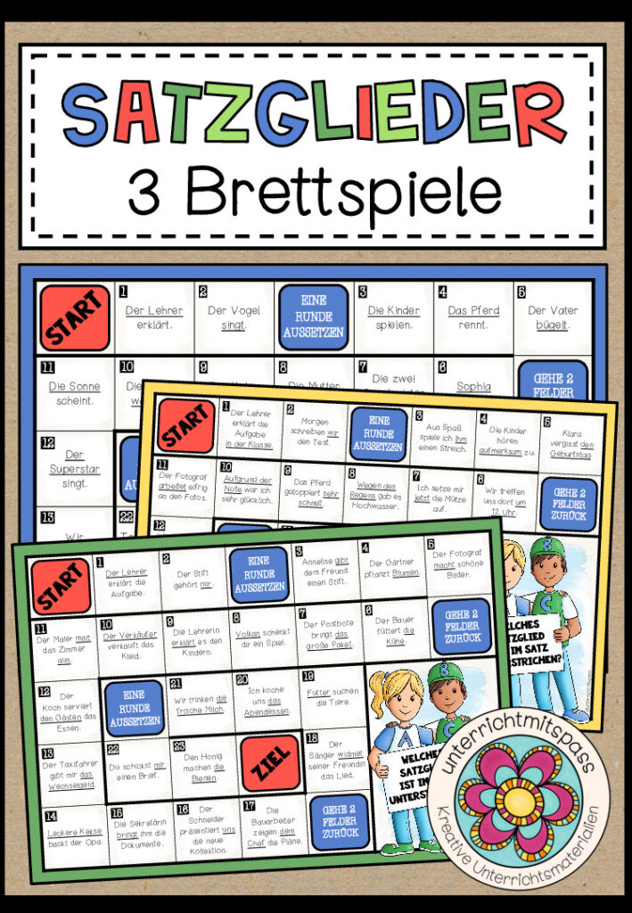 SATZGLIEDER – 3 Brettspiele