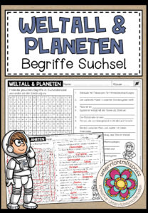 WELTALL & PLANETEN – Begriffe Suchsel