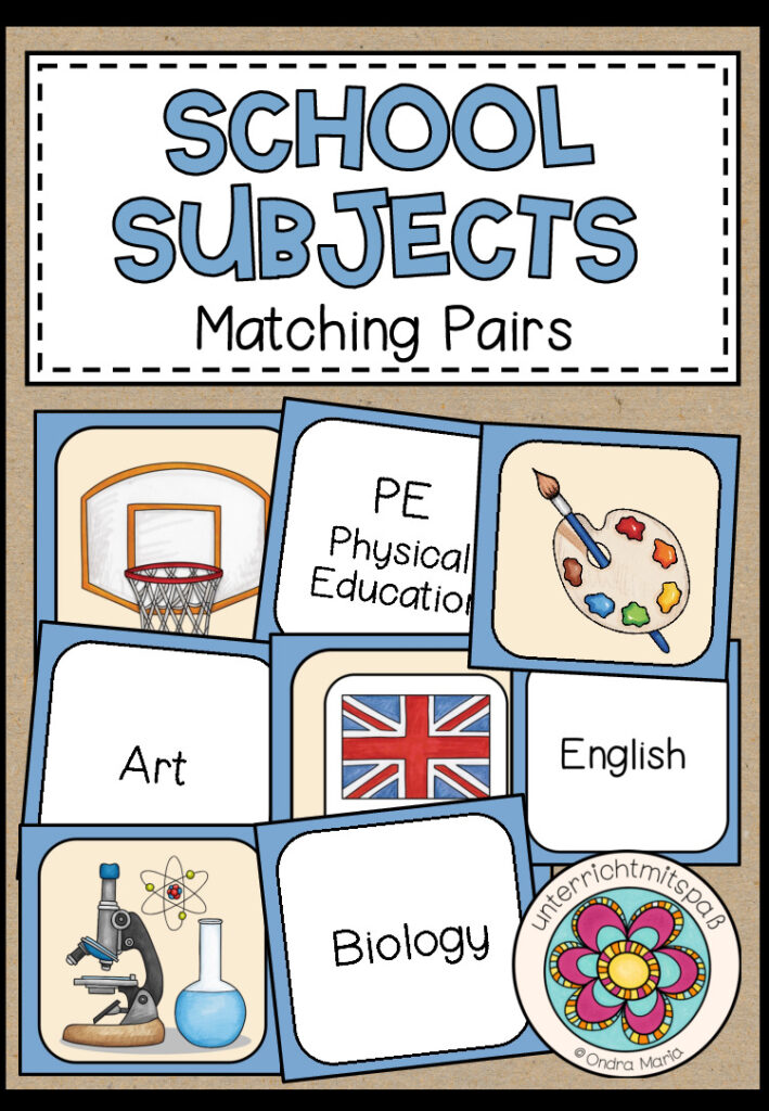 School Subjects – Matching Pairs (2 Versionen)