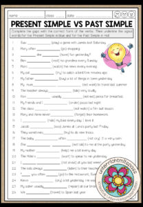 Present Simple vs Past Simple – Worksheet 3