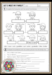 Let’s meet my family – Worksheet