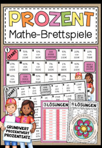 PROZENT (Prozentrechnung) – 6 Mathe-Brettspiele