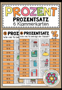 PROZENTSATZ (Prozentrechnung) – 6 Klammerkarten