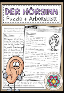 Der Hörsinn – Puzzle + Arbeitsblatt