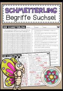 DER SCHMETTERLING – Begriffe Suchsel