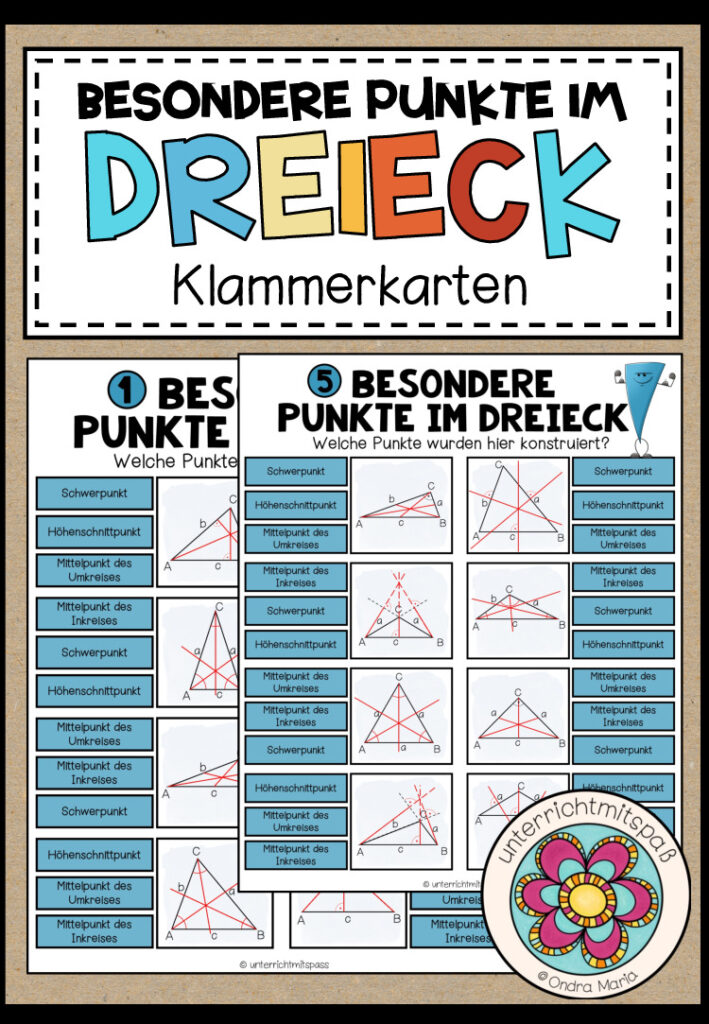 BESONDERE PUNKTE IM DREIECK – 5 Klammerkarten