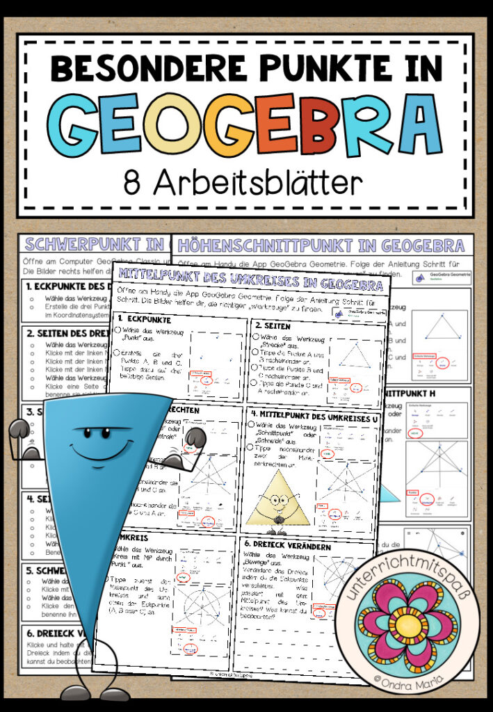 BESONDERE PUNKTE IM DREIECK (GeoGebra) – 8 Arbeitsblätter