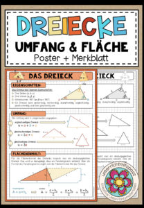 DREIECKE – Umfang & Fläche (Poster + Merkblatt)