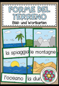 FORME DEL TERRENO (Landschaften) – Bild- und Wortkarten (Italienisch)
