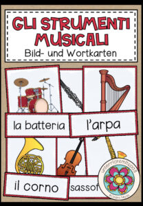 GLI STRUMENTI MUSICALI (Musikinstrumente) – Bild- und Wortkarten (Italienisch)