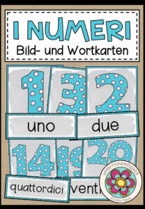 I NUMERI (Zahlen) – Bild- und Wortkarten (Italienisch)