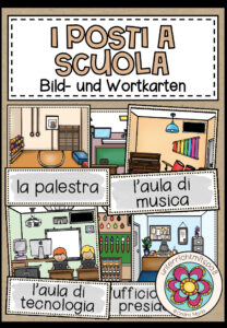 I POSTI A SCUOLA (Orte in der Schule) – Bild- und Wortkarten