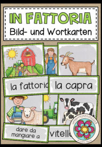 IN FATTORIA (auf der Farm) – Bild- und Wortkarten (Italienisch)