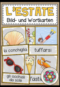 L’ESTATE (Sommer) – Bild- und Wortkarten (Italienisch)