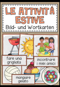 LE ATTIVITÀ ESTIVE (Sommeraktivitäten) – Bild- und Wortkarten (Italienisch)