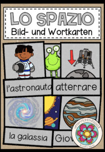 LO SPAZIO (Weltraum) – Bild- und Wortkarten (Italienisch)