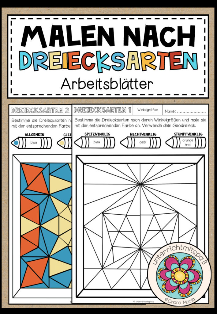 DREIECKE – Malen nach Dreiecksarten (Arbeitsblätter)