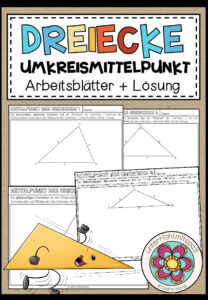 DREIECKE – Mittelpunkt des Umkreises (10 Arbeitsblätter)