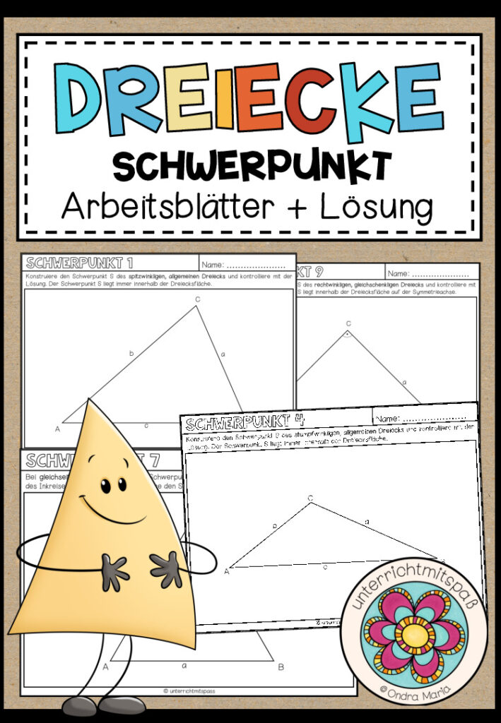 DREIECKE – Schwerpunkt (10 Arbeitsblätter)