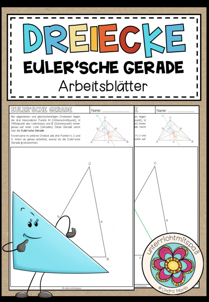 DREIECKE (EULER´SCHE GERADE) – Arbeitsblätter (differenziert)