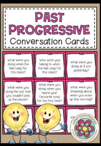 PAST PROGRESSIVE – Grammar Conversation Cards