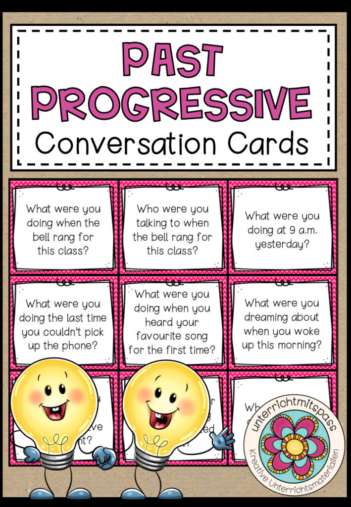 PAST PROGRESSIVE – Grammar Conversation Cards